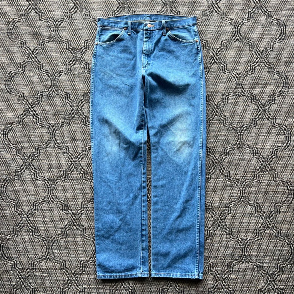 Wrangler Jeans Men 34x34 Blue Cowboy Cut 13MWZPW Straight Leg Denim Western